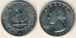 1/4 Dólar Estados Unidos de América (1776 - ) Níquel/Cobre George Washington