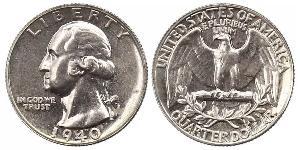 1/4 Dólar Estados Unidos de América (1776 - ) Níquel/Cobre George Washington