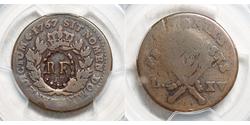 1/4 Escalin Guadalupa (1648 - ) Bronzo 