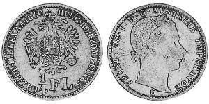 1/4 Florin 奧地利帝國 (1804 - 1867) 銀 
