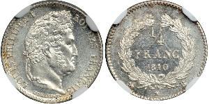 1/4 Franc Monarchia di Luglio (1830-1848) Argento Luigi Filippo di Francia (1773 -1850)
