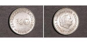 1/4 Gulden Antille Olandesi (1954 – 2010) Argento Juliana of the Netherlands (1909 – 2004)