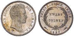 1/4 Gulden Reino de los Países Bajos (1815 - ) Plata 