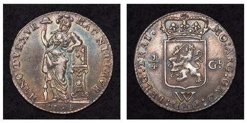 1/4 Gulden Niederlande Silber 