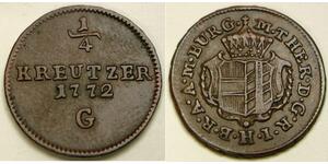 1/4 Kreuzer Austria  Copper 