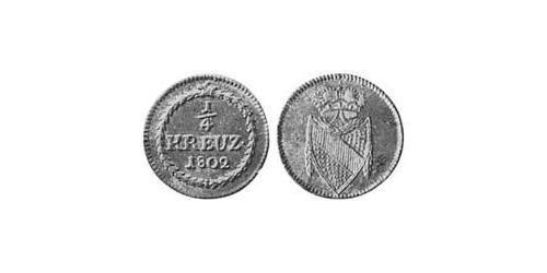1/4 Kreuzer Margraviate of Baden (1112 - 1803) Copper 