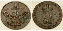 1/4 Kreuzer Austria Rame 
