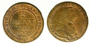 1/4 Kreuzer Stati federali della Germania Rame 
