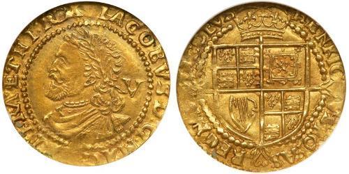 1/4 Laurel Королевство Англия (927-1649,1660-1707) Золото Яков I (1566-1625)