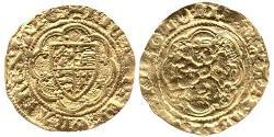 1/4 Noble Reino de Inglaterra (927-1649,1660-1707) Oro Ricardo II (1367-1400)