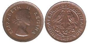 1/4 Penny Sudáfrica (1910 - ) Bronce Isabel II (1926-2022)