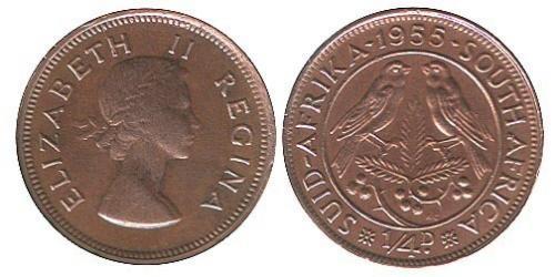 1/4 Penny Sudafrica (1910 - ) Bronzo Elisabetta II (1926-2022)