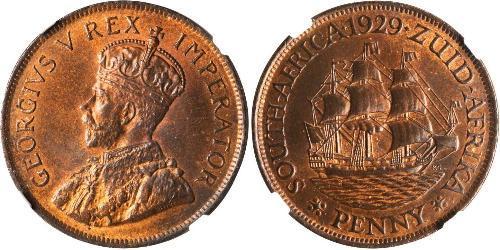 1/4 Penny Sudafrica (1910 - ) Bronzo Giorgio V (1865-1936)
