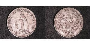 1/4 Quetzal Guatemala (1838 - ) Plata 