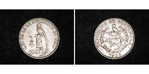 1/4 Quetzal República de Guatemala (1838 - ) Silber 