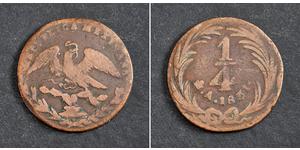 1/4 Real Second Federal Republic of Mexico (1846 - 1863) Cuivre 