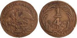 1/4 Real Second Federal Republic of Mexico (1846 - 1863) Kupfer 