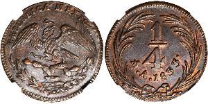 1/4 Real Second Federal Republic of Mexico (1846 - 1863) Kupfer 