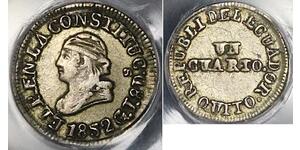 1/4 Real / 1 Quarto Ecuador (1830 - ) Argento 