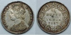 1/4 Rupee Raj britannique (1858-1947) Argent Victoria (1819 - 1901)