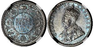 1/4 Rupee Raj britannique (1858-1947) Argent George V (1865-1936)