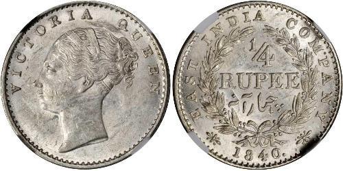 1/4 Rupee Raj britannique (1858-1947) Argent Victoria (1819 - 1901)