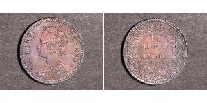 1/4 Rupee Raj Britannico (1858-1947) Argento Vittoria (1819 - 1901)