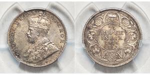 1/4 Rupee Raj Britannico (1858-1947) Argento Giorgio V (1865-1936)
