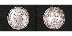 1/4 Rupee Raj Britannico (1858-1947) Argento Vittoria (1819 - 1901)