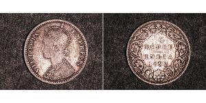 1/4 Rupee Raj Britannico (1858-1947) Argento Vittoria (1819 - 1901)