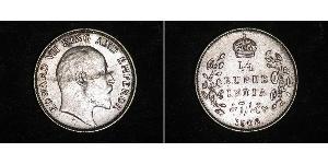1/4 Rupee Raj Britannico (1858-1947) Argento Edoardo VII (1841-1910)