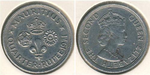 1/4 Rupee Mauricio (1968 - ) Níquel/Cobre 