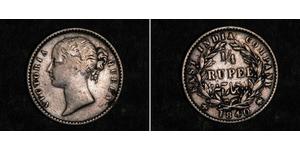 1/4 Rupee India Plata Victoria (1819 - 1901)