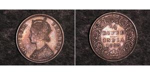 1/4 Rupee Raj Británico (1858-1947) Plata Victoria (1819 - 1901)