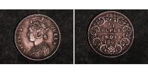 1/4 Rupee Raj Británico (1858-1947) Plata Victoria (1819 - 1901)