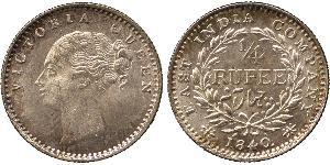 1/4 Rupee Raj Británico (1858-1947) Plata Victoria (1819 - 1901)
