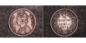 1/4 Rupee Raj Británico (1858-1947) Plata Victoria (1819 - 1901)