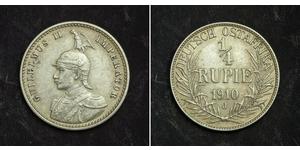 1/4 Rupee África Oriental Alemana (1885-1919) Plata 