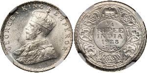 1/4 Rupee British Raj (1858-1947) Silver George V of the United Kingdom (1865-1936)