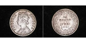 1/4 Rupee British Raj (1858-1947) Silver Victoria (1819 - 1901)