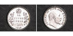 1/4 Rupee British Raj (1858-1947) Silver Edward VII (1841-1910)
