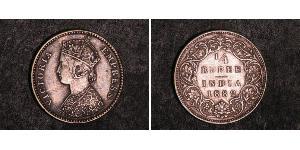 1/4 Rupee British Raj (1858-1947) Silver Victoria (1819 - 1901)