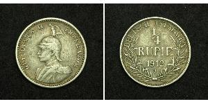 1/4 Rupee German East Africa (1885-1919) 銀 