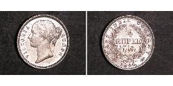 1/4 Rupee 印度 銀 维多利亚 (英国君主)