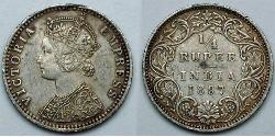 1/4 Rupee 英属印度 (1858 - 1947) 銀 维多利亚 (英国君主)
