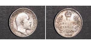 1/4 Rupee 英属印度 (1858 - 1947) 銀 爱德华七世 (1841-1910)