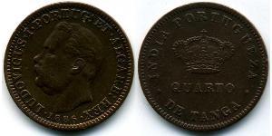 1/4 Tanga Inde portugaise (1510-1961) Cuivre 