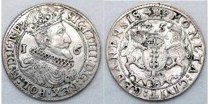1/4 Thaler Gdansk (1454-1793) / República de las Dos Naciones (1569-1795) Plata Sigismund III