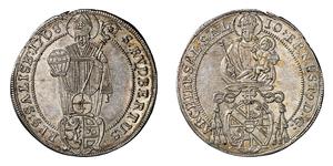 1/4 Thaler Salzburgo (1328 - 1803) Plata Johann Ernst von Thun und Hohenstein