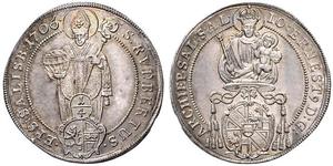 1/4 Thaler Salzburg (1328 - 1803) Silver Johann Ernst von Thun und Hohenstein